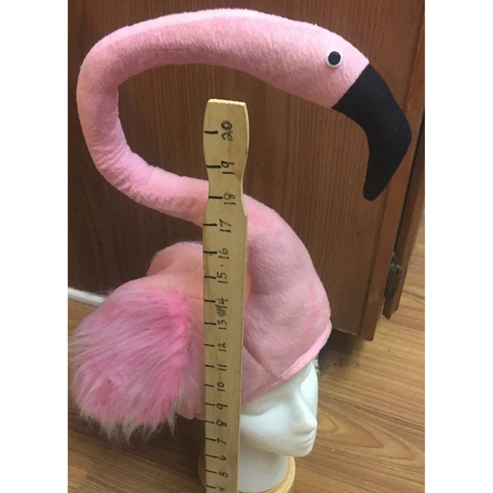 Pink Flamingo Hat Party Costume Tropical Animal Bird Theme Beach Size Adult